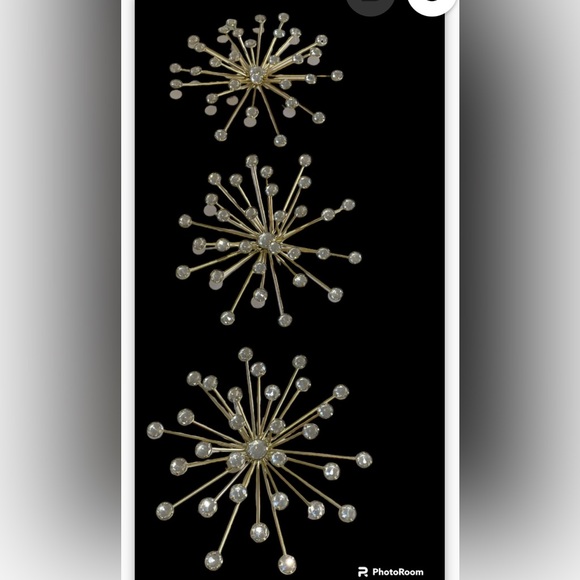 3!! Jeweled 3d Bursting
Star Wall Sculpture Set Of 3 - Picture 2 of 5